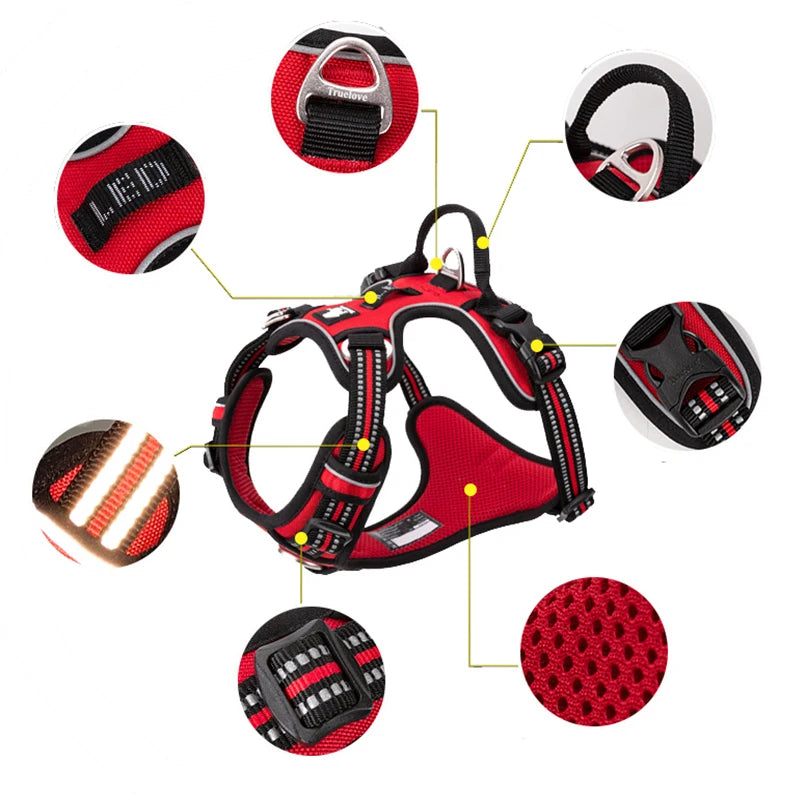 Winhyepet Training Dog Vest Reflective Nylon Harness for All Sizes