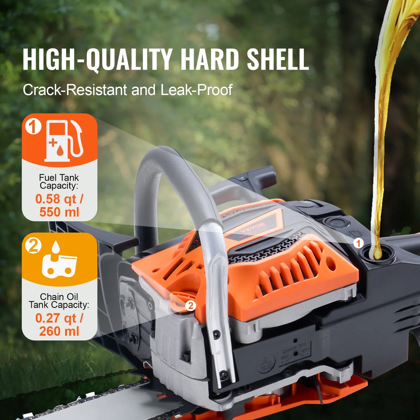 VEVOR Gas Chainsaw 58CC 20 Inch 3.22HP Handheld Cordless Petrol Chainsaw for Tree Wood Branch Farm Garden Ranch and Forest Cutting