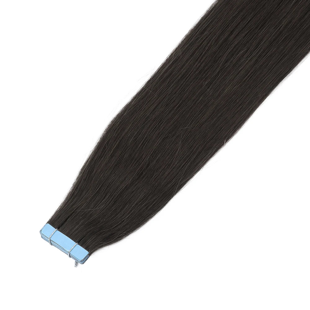 Brown Tape In Remy Human Hair Extensions Seamless Skin Weft 12 To 24 Inches