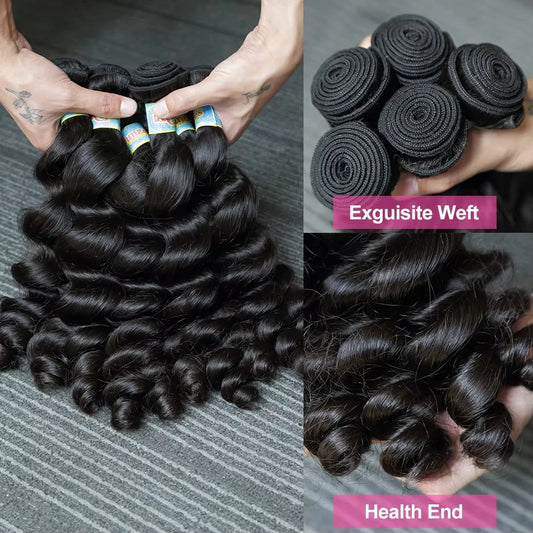 30 32 Inch Loose Wave Brazilian Human Hair Weave Bundles One Third Pcs Top Quality Unprocessed Extensions Wholesale
