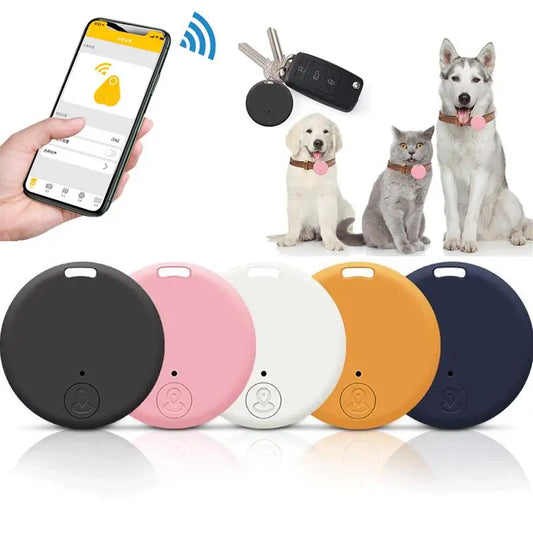 Mini GPS Locator Anti-Lost Alarm Smart Tag Bluetooth-Compatible Keychain Tracker for Dogs Pets and Children