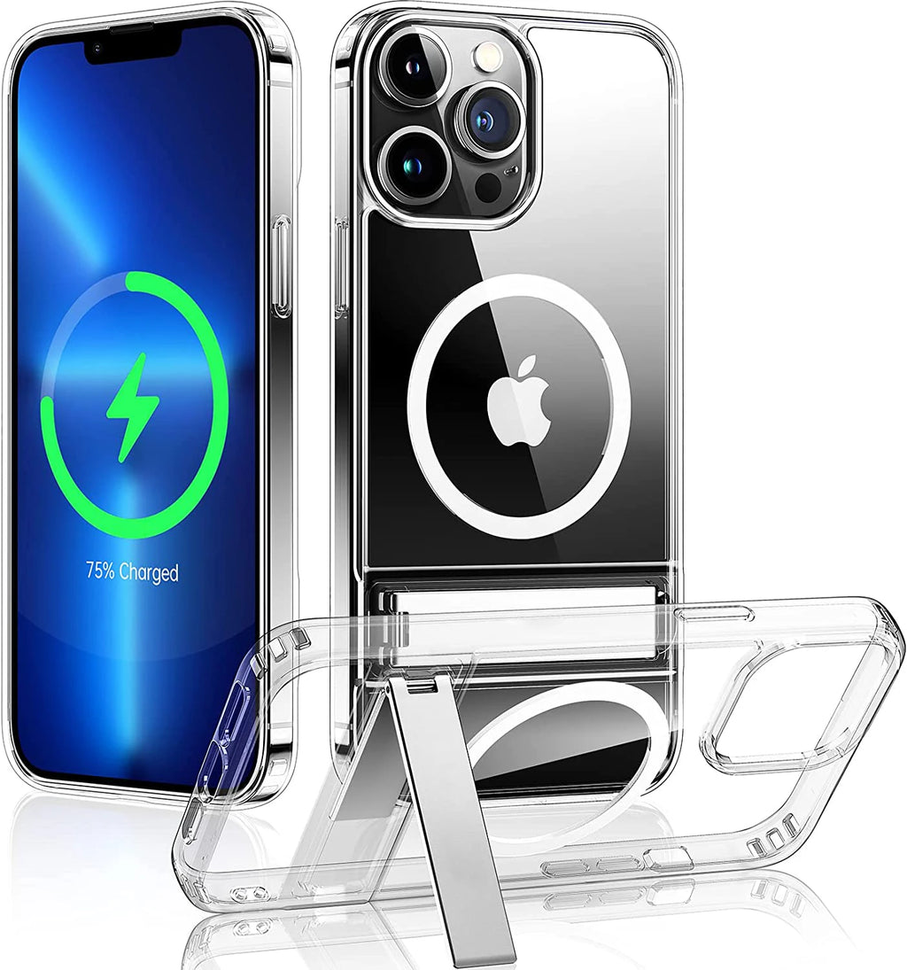 Stand Clear Magnetic Phone Case with Kickstand for iPhone 11 12 13 14