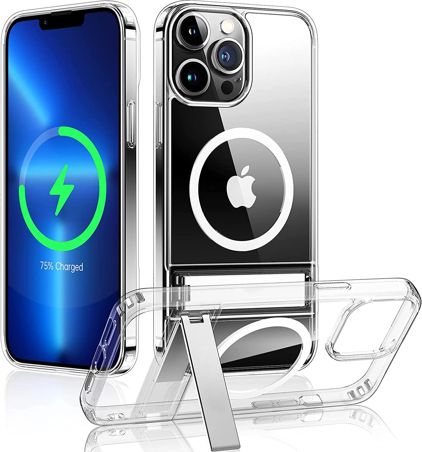 Stand Clear Magnetic Phone Case with Kickstand for iPhone 11 12 13 14