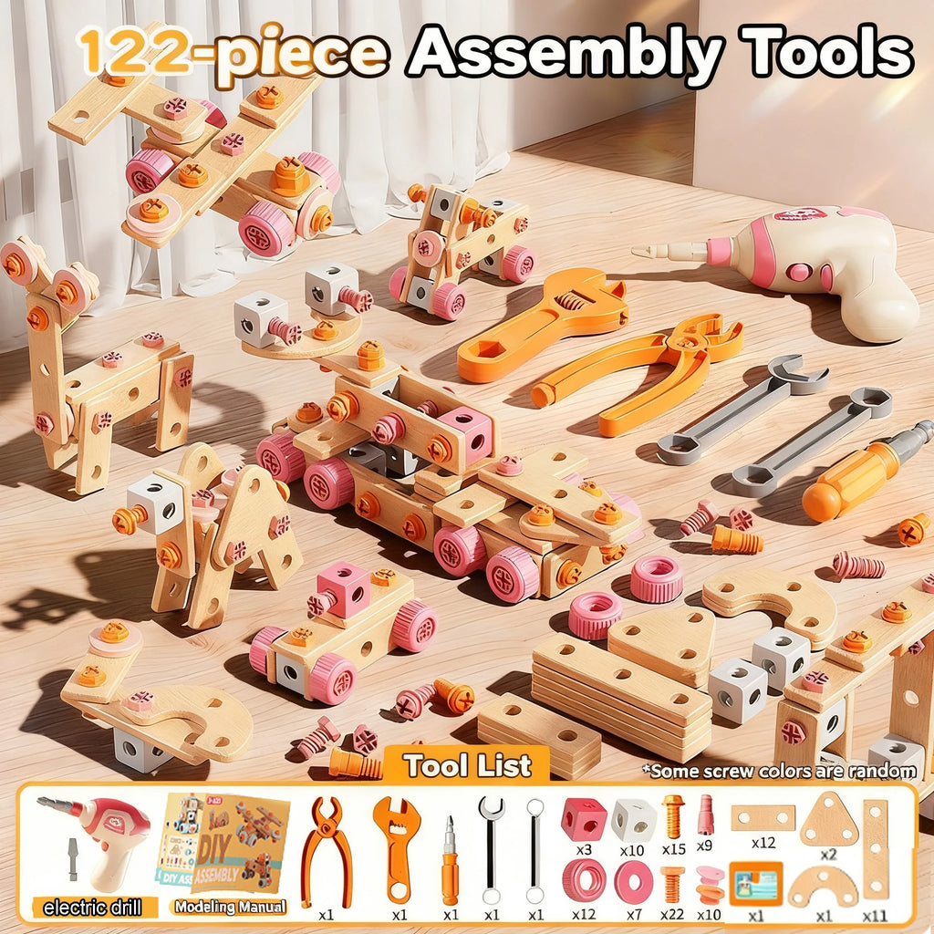 Kids Toolbox Puzzle Drill Toy Set Educational Screw Removal Electric STEM Gift