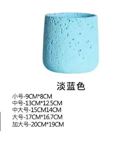 Nordic Cement Flower Pot With Tray Creative Mountain Stone Design