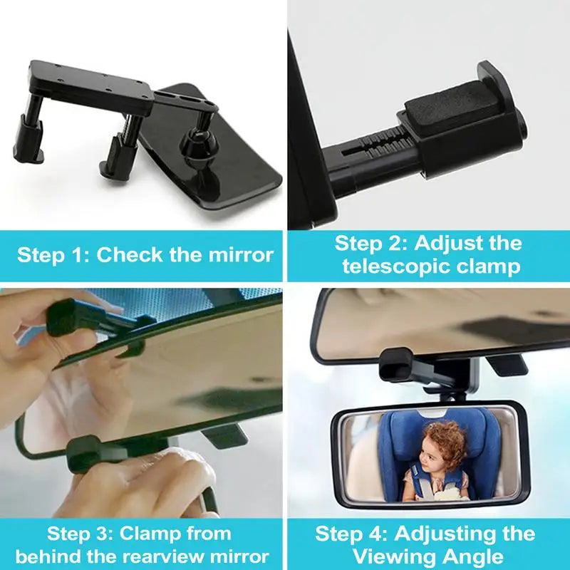Backseat Looking-Glass Wide View Car Seat Monitor 360-Degree