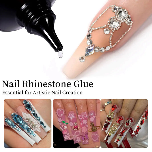 Nail Rhinestone Glue Super Strong Gel for Nail Charm Bling Gem Nail Art Diamonds