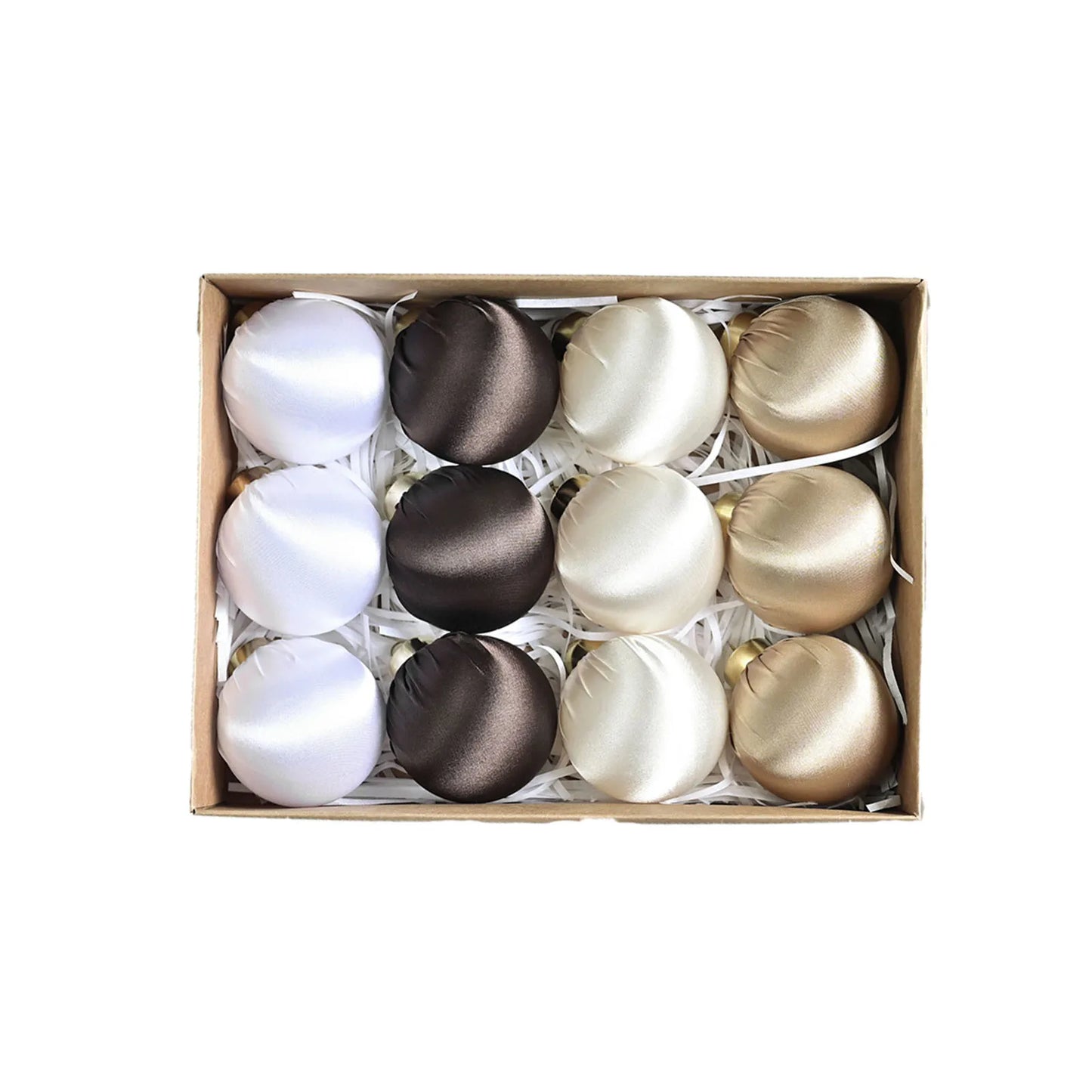 12pcs Glossy Velvet Christmas Ball Ornaments For Tree 2025