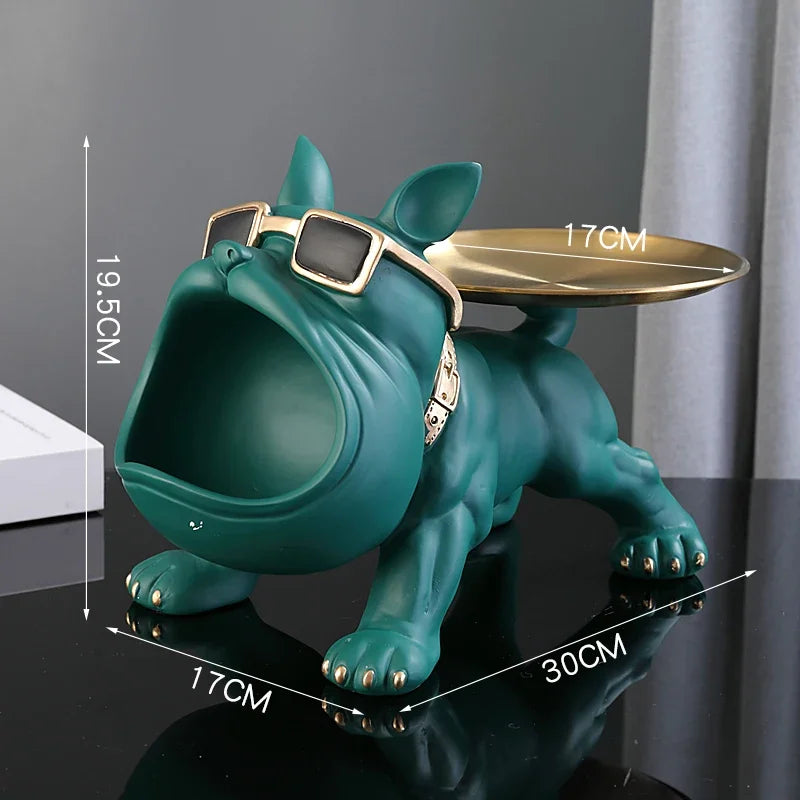 30cm Bulldog Figurine Dog Statue With Resin Storage Box For Home Decor Sculpture
