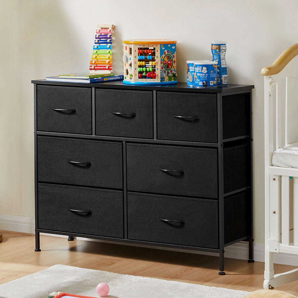 JHK Dresser For Bedroom With 7 Fabric Drawers Organizer