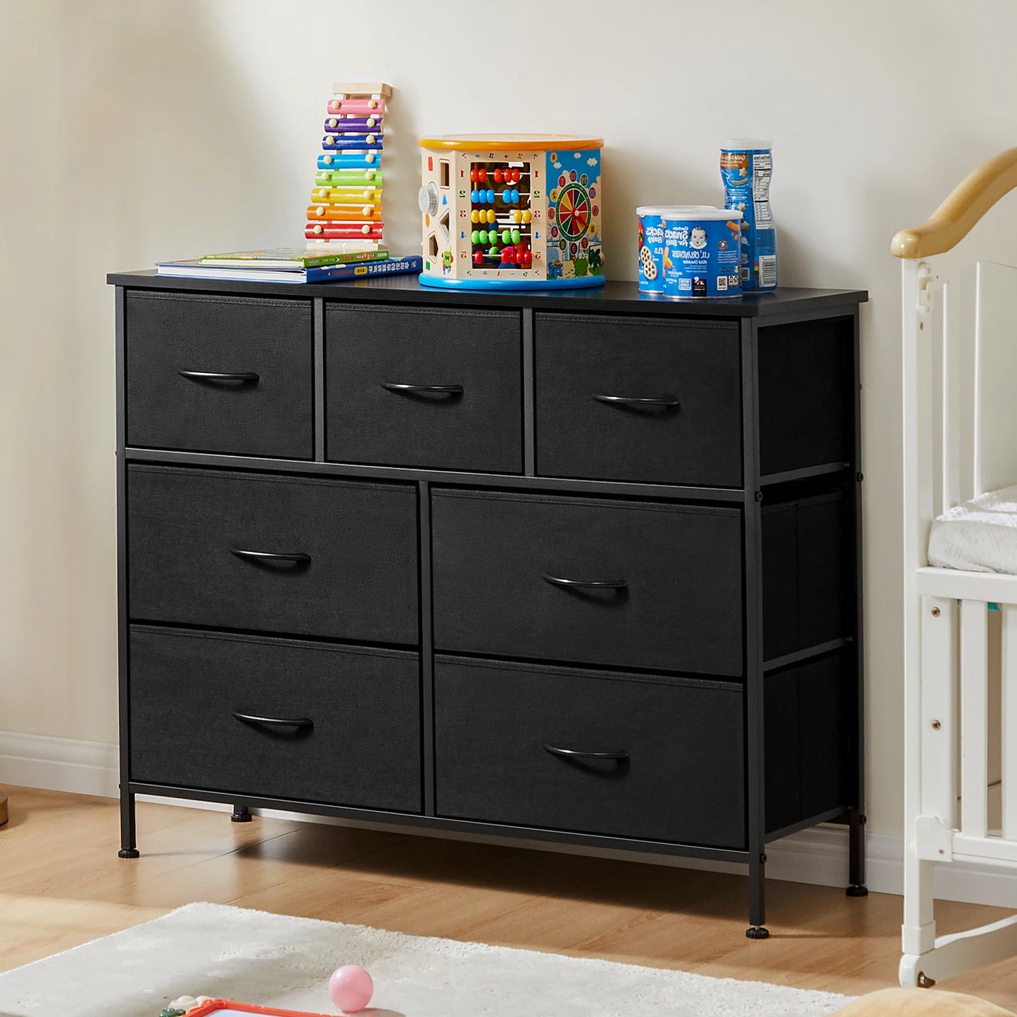 JHK Dresser For Bedroom With 7 Fabric Drawers Organizer