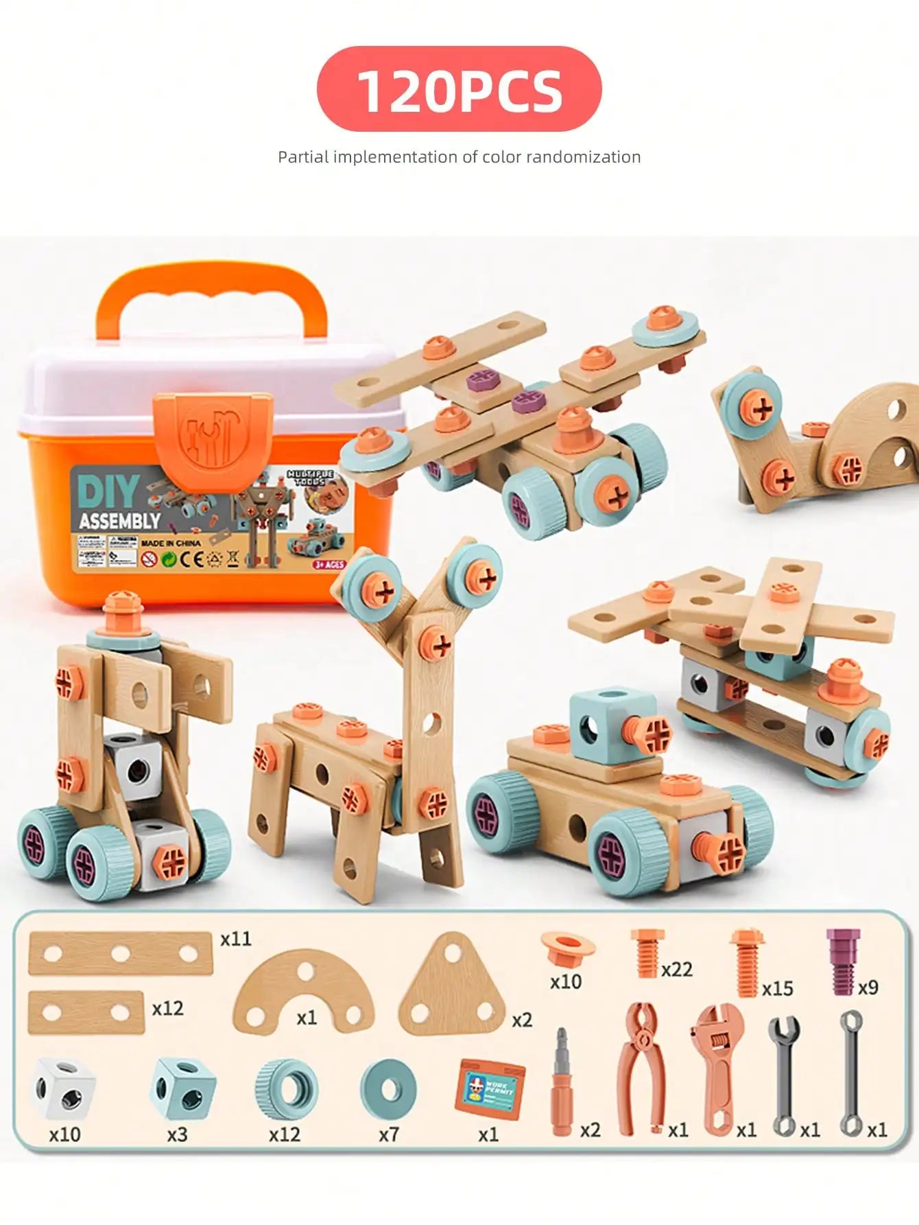 Kids Toolbox Puzzle Drill Toy Set Educational Screw Removal Electric STEM Gift