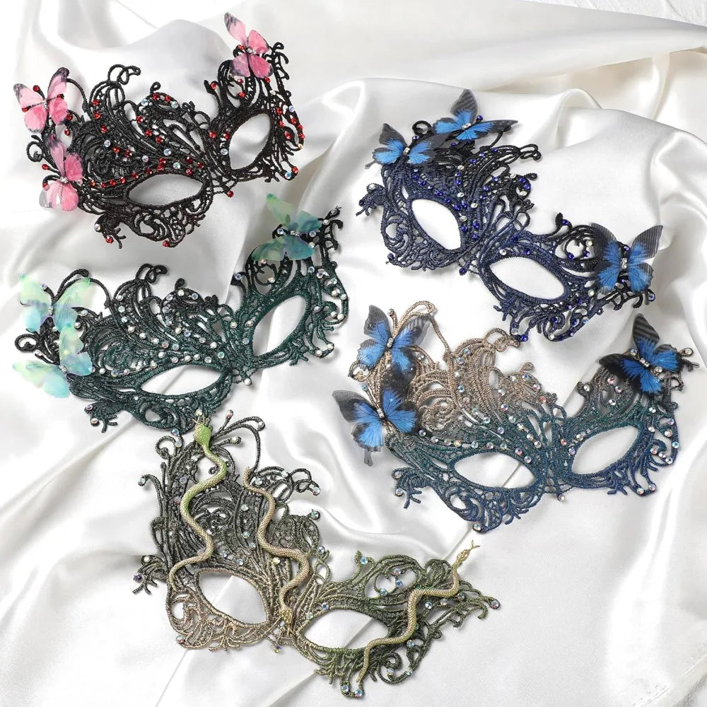 halloween lace masquerade masks - 1920s vintage antique mask for men women carnival party mardi gras evening prom
