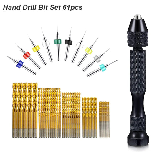 Micro Mini Pin Vise Hand Drill Twist Bit Set For DIY Craft