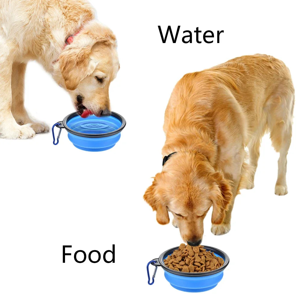 Collapsible Pet Silicone Dog Food Water Bowl Portable Travel