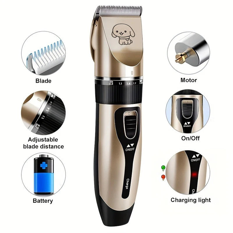 Pet Hair Trimmer Kit Electric Precision Clippers for Dogs and Cats