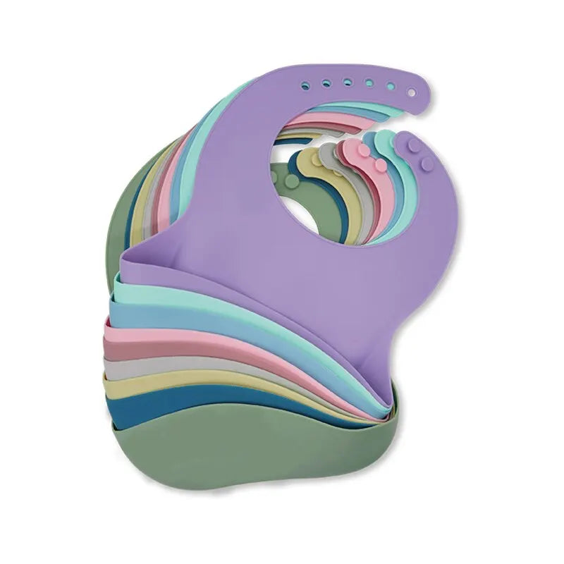 Waterproof Baby Bibs Cute Cartoon Animal Printed Soft Silicone