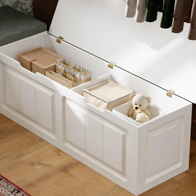 L Shape Storage Bench Cushioned For Entryway And Corner Kitchen Nook