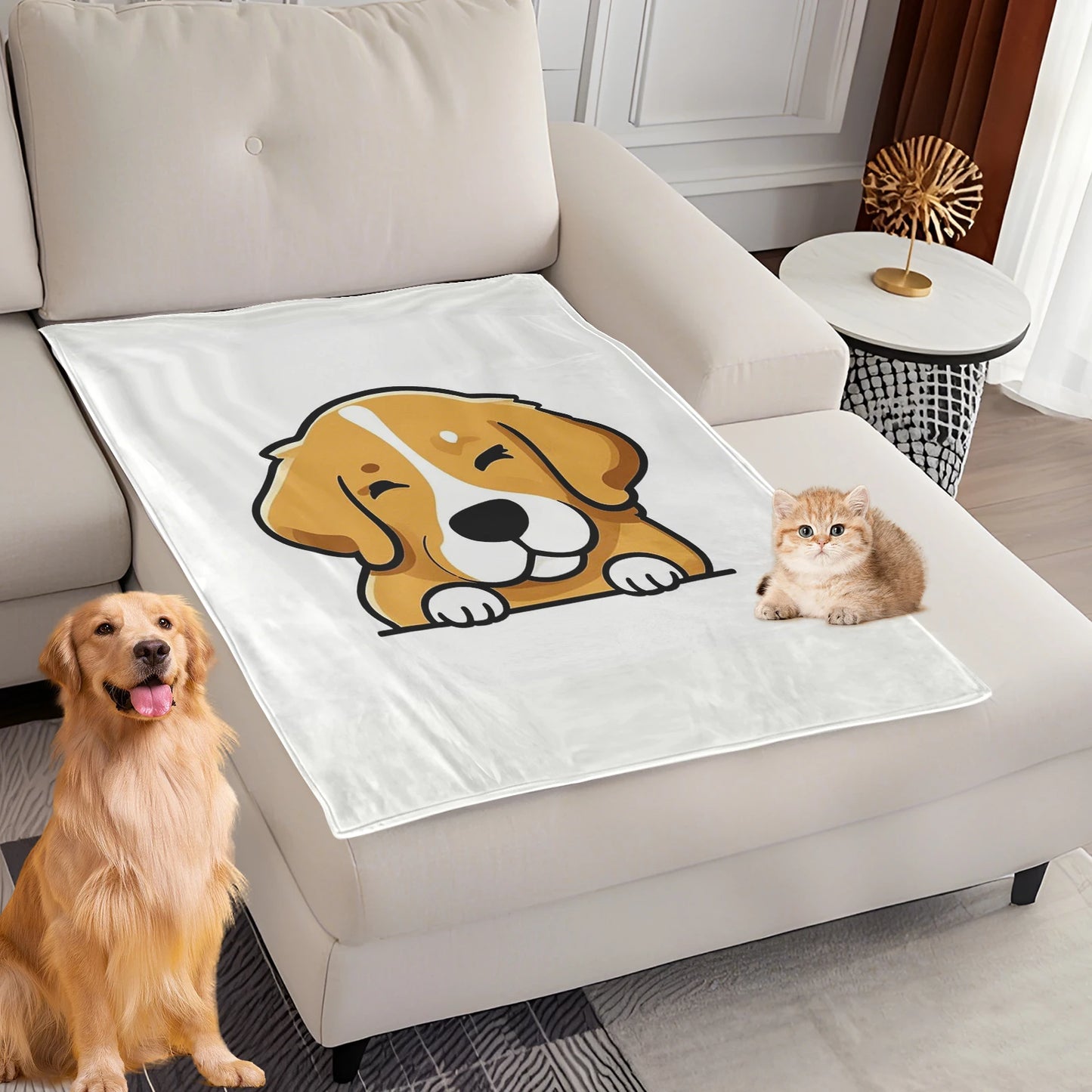 Dog Bed Mat Blanket Soft Fluffy Pet Blanket Dog Pattern