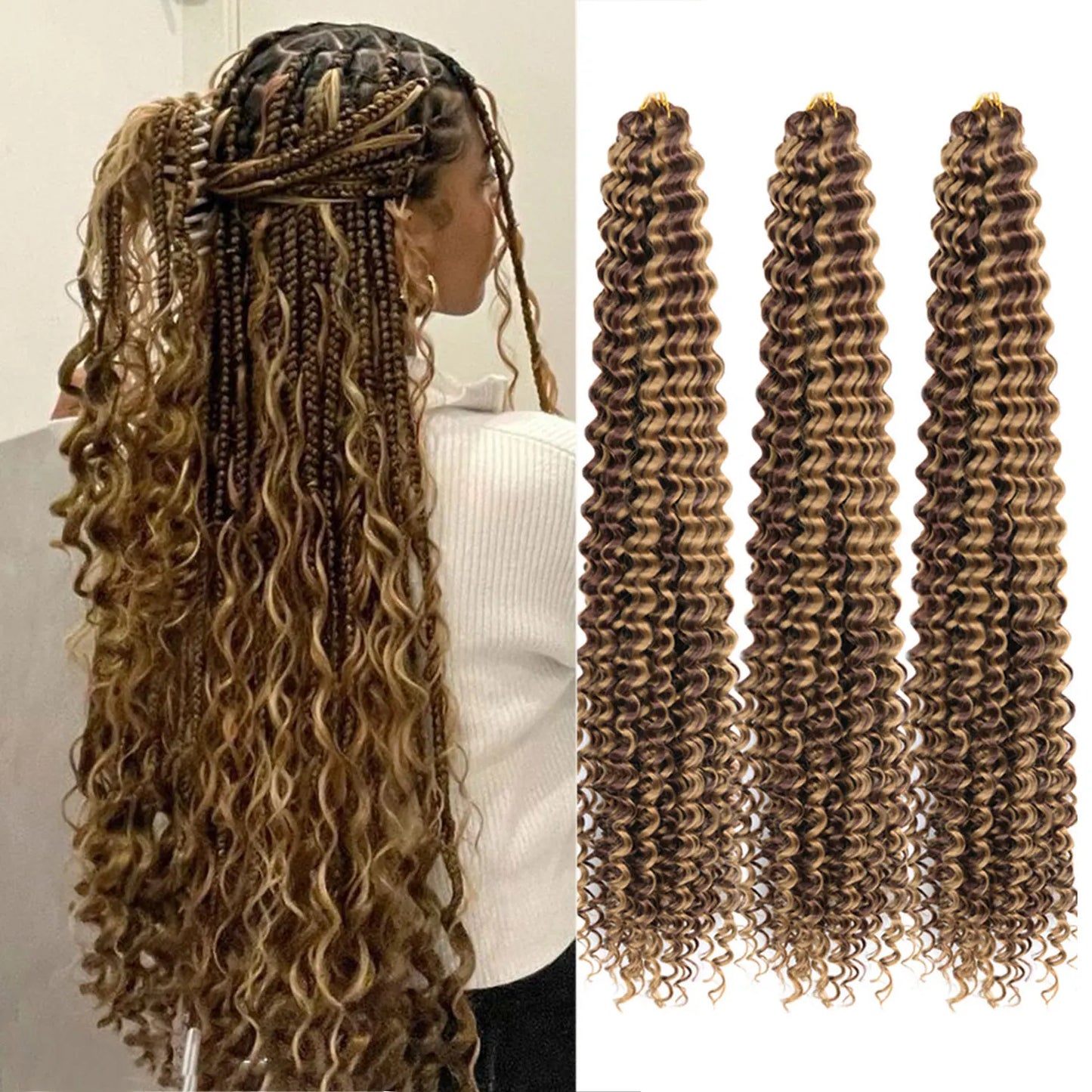 28 Inch Long Deep Wave Crochet Hair Effortless Ocean Wave Glam