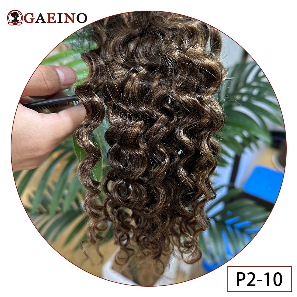 Water Wave Clip In Hair Extensions Real Human Hair 7Pcs Set