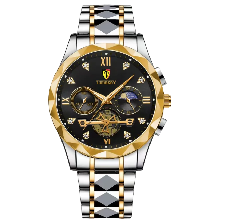 Luxury Mens Sport Leather Quartz Watch Waterproof Luminous Chronograph With Box