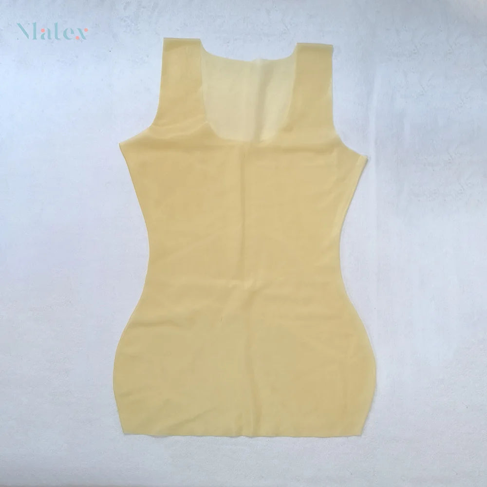 Women's Sleeveless Mini Dress - Natural, Sexy, and Sustainable Fashion in Pure Latex Party, Clubwear, or Cosplay Outfit