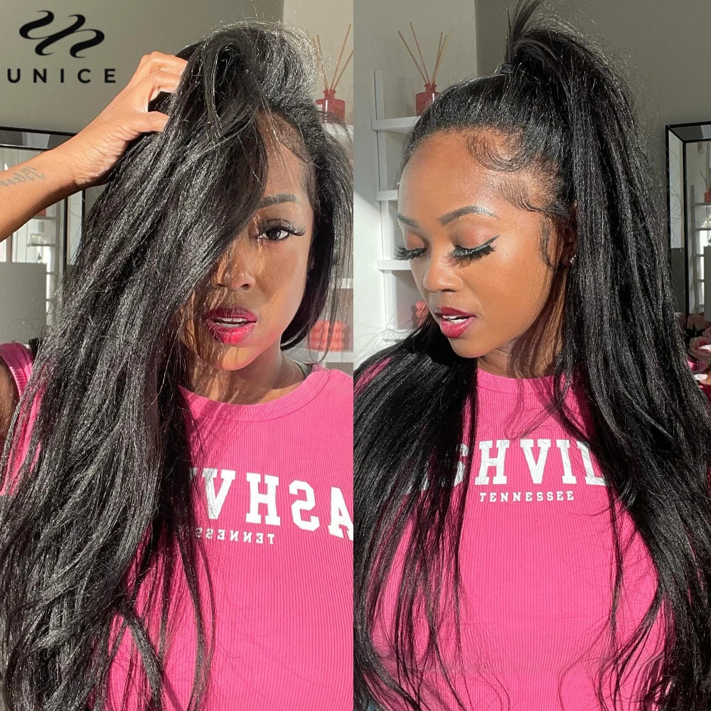 UNice Yaki Straight Remy Human Hair Bundles 100g Per Bundle 8 To 26 Inch Color