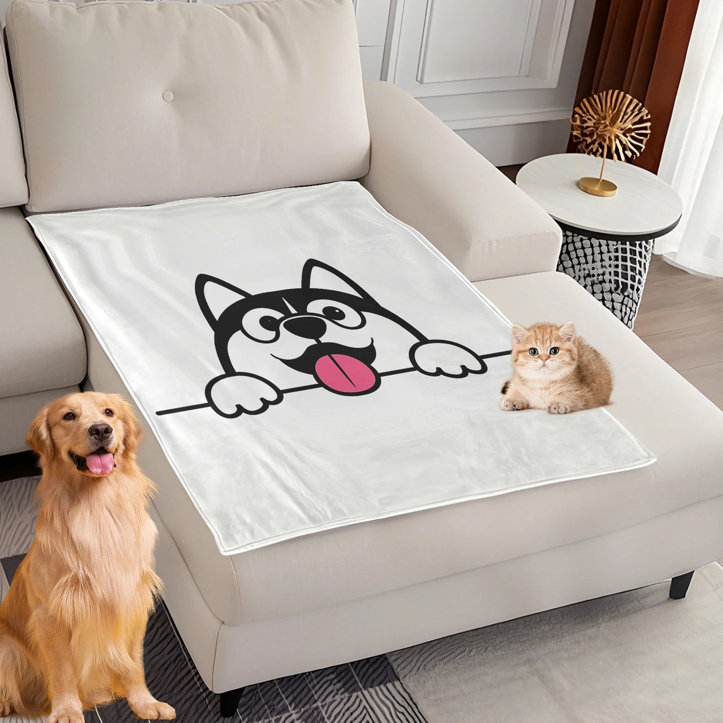Dog Bed Mat Blanket Soft Fluffy Pet Blanket Dog Pattern