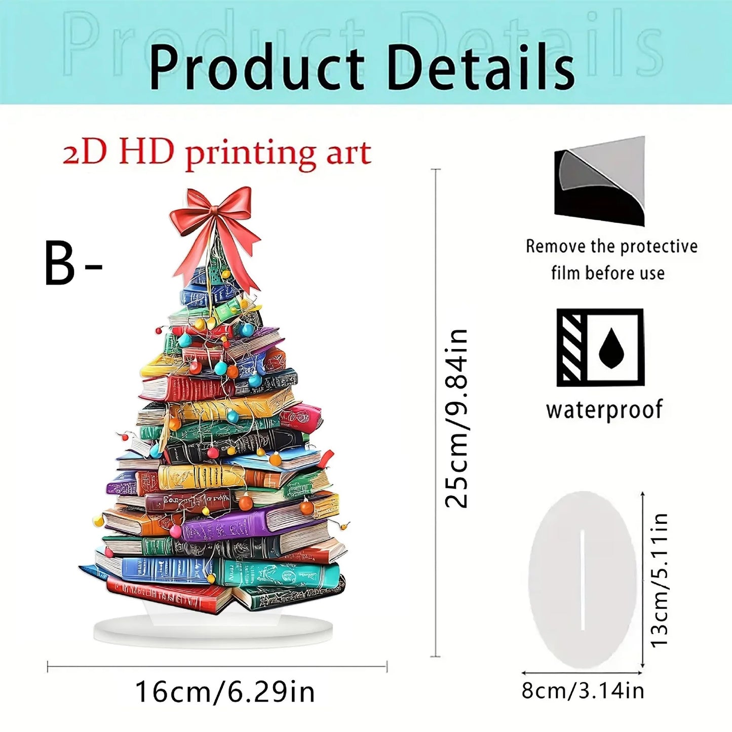 Christmas 2025 Creative 2D Book Tree Acrylic Ornament