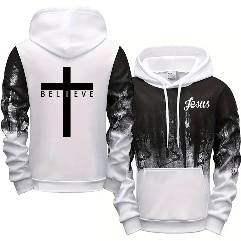 Jesus Christ Hoodies And Sweatpants Mens Set Autumn Winter Casual Tracksuit