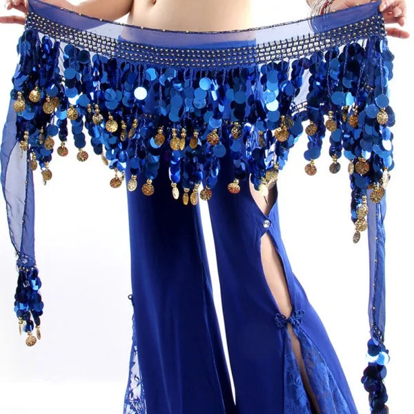 Women Belly Dance Hip Scarf Accessories Belt Skirt With Gold Color Coin Bellydance Coins Waist Chain