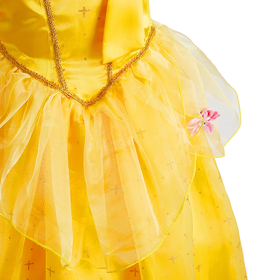 Children Belle Fantasy Kids Halloween Party Layered Disguise Girls Princess Carnival Elegant Clothes Cosplay Christmas Costume