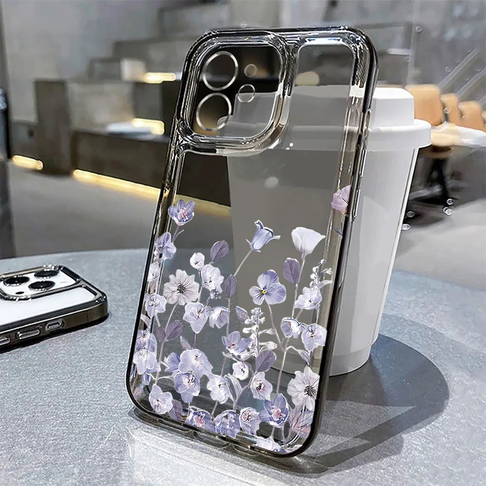 Floral Clear Silicone Phone Case For IPhone 17 Pro Max 16 15 14 13 12 11 SE