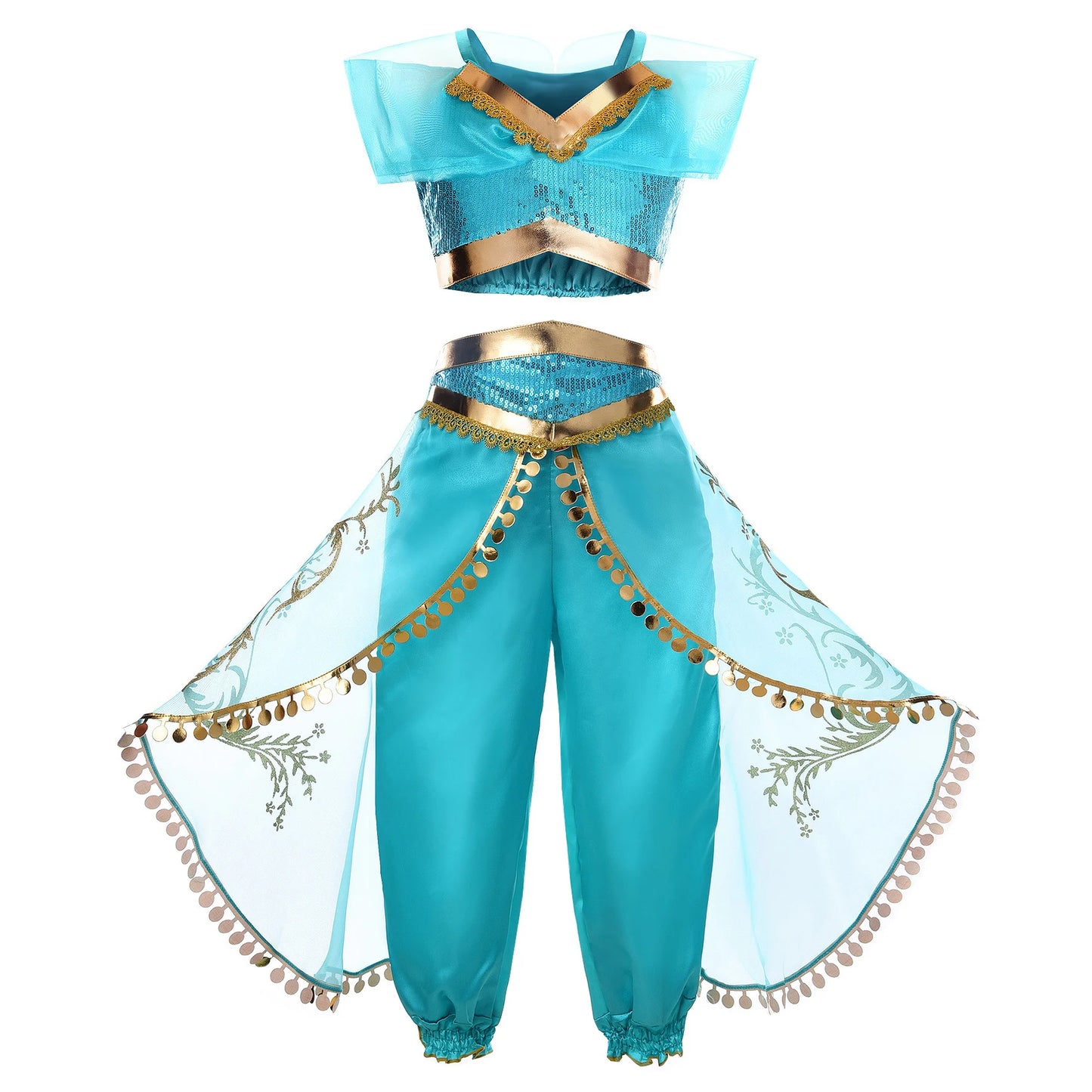 Disney Aladding and the Magic Lamp Jasmine Fairy Costume Princess Dress up for Little Girl Fancy 2024 Halloween Carnival Cosplay