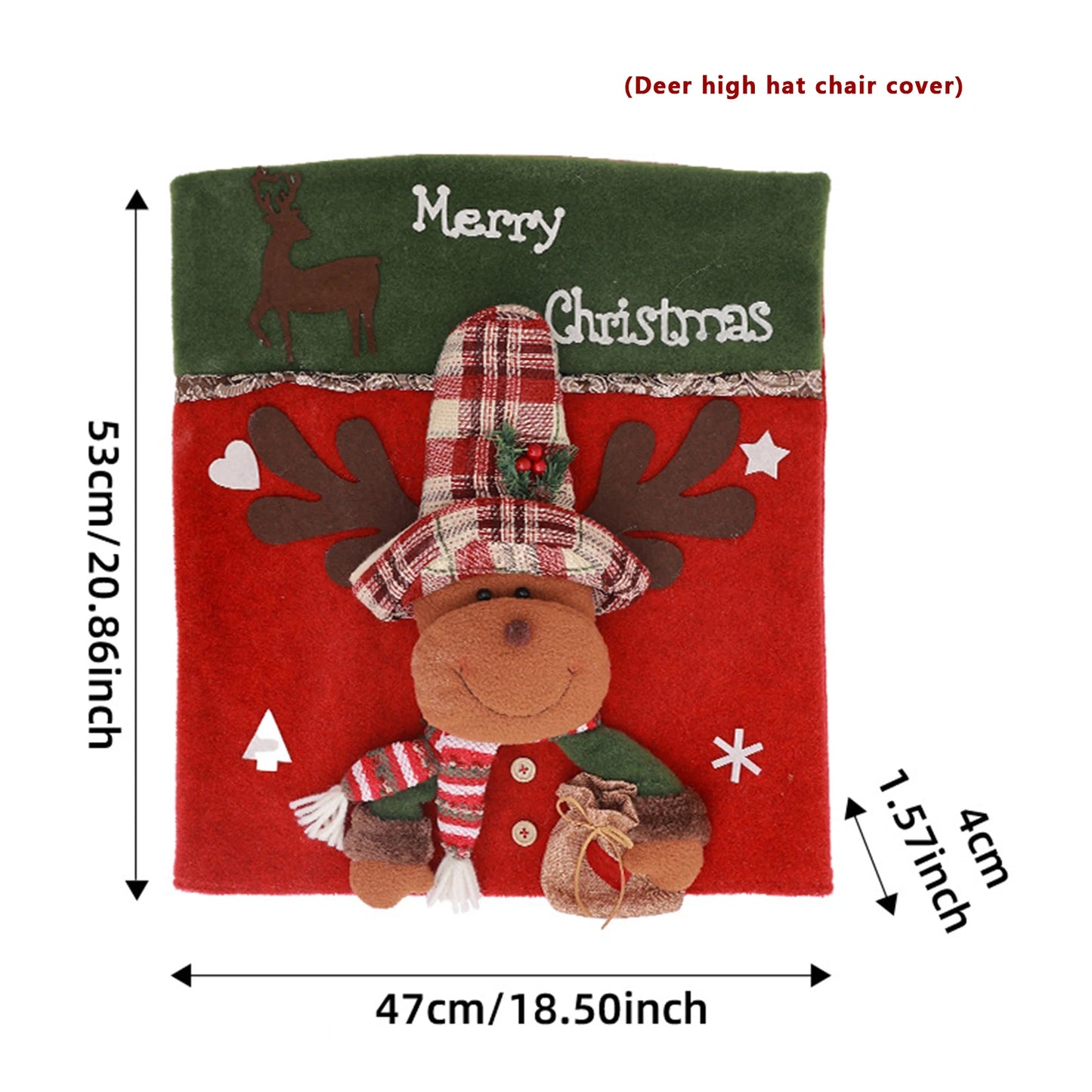 46x54cm Christmas Chair Cover Santa Snowman Elk Slipcover