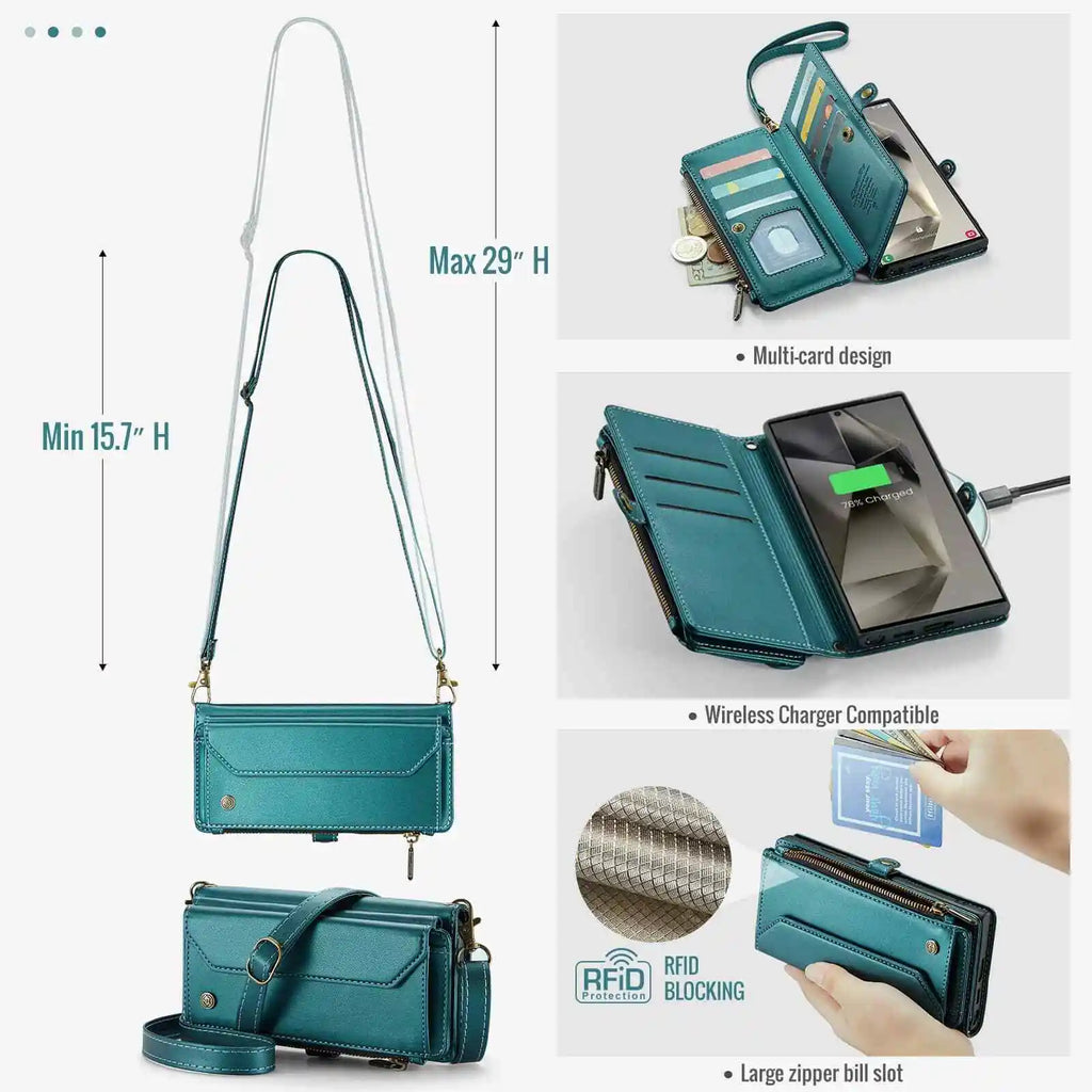Samsung Galaxy Crossbody Wallet Case With Card Holder S24 S23 Ultra S22 S21 S20