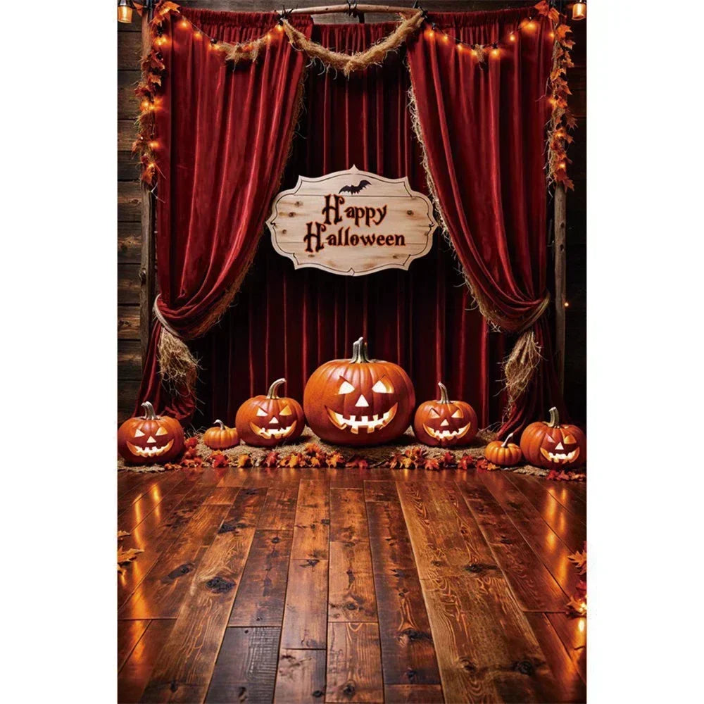 Halloween Party Backdrop Full Moon Horror Night Castle Pumpkin Outdoor House Party Decoration Banner Photography Background