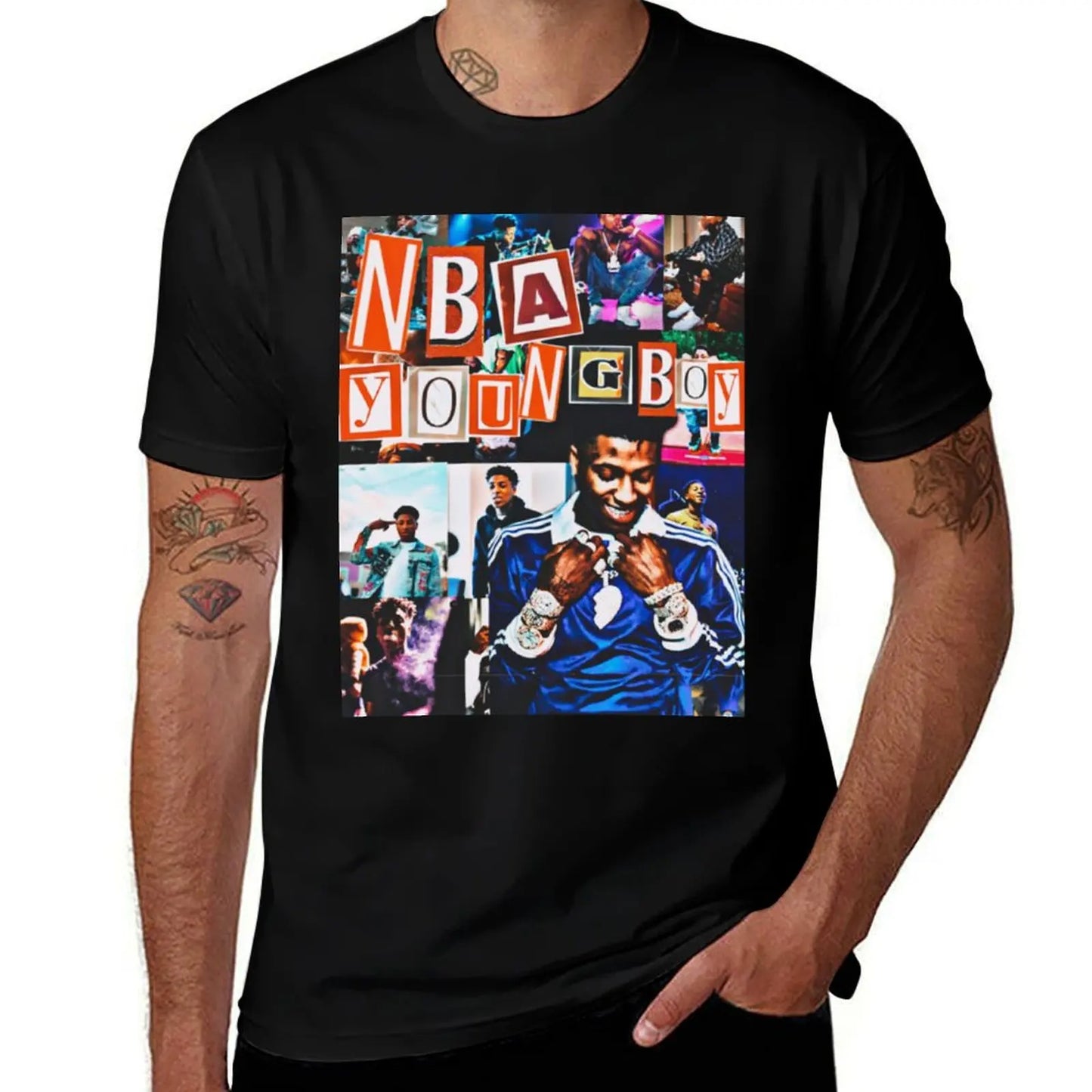 NBA Youngboy Blue Lock T Shirt 100 Percent Cotton Men