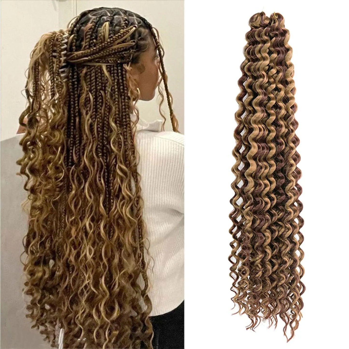 28 Inch Long Deep Wave Crochet Hair Effortless Ocean Wave Glam