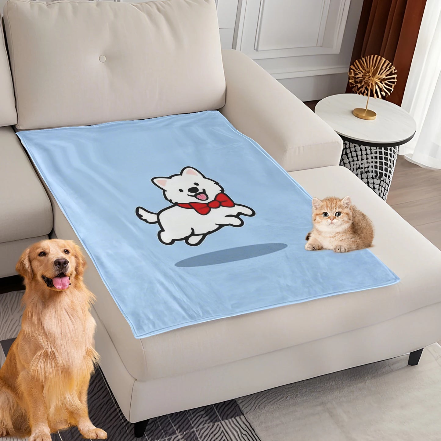 Dog Bed Mat Blanket Soft Fluffy Pet Blanket Dog Pattern