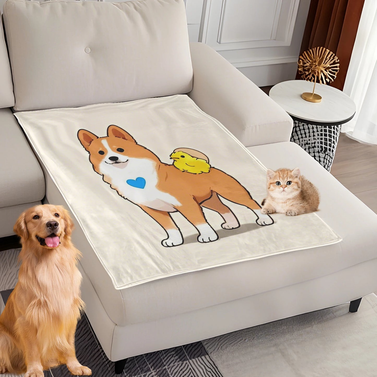 Dog Bed Mat Blanket Soft Fluffy Pet Blanket Dog Pattern