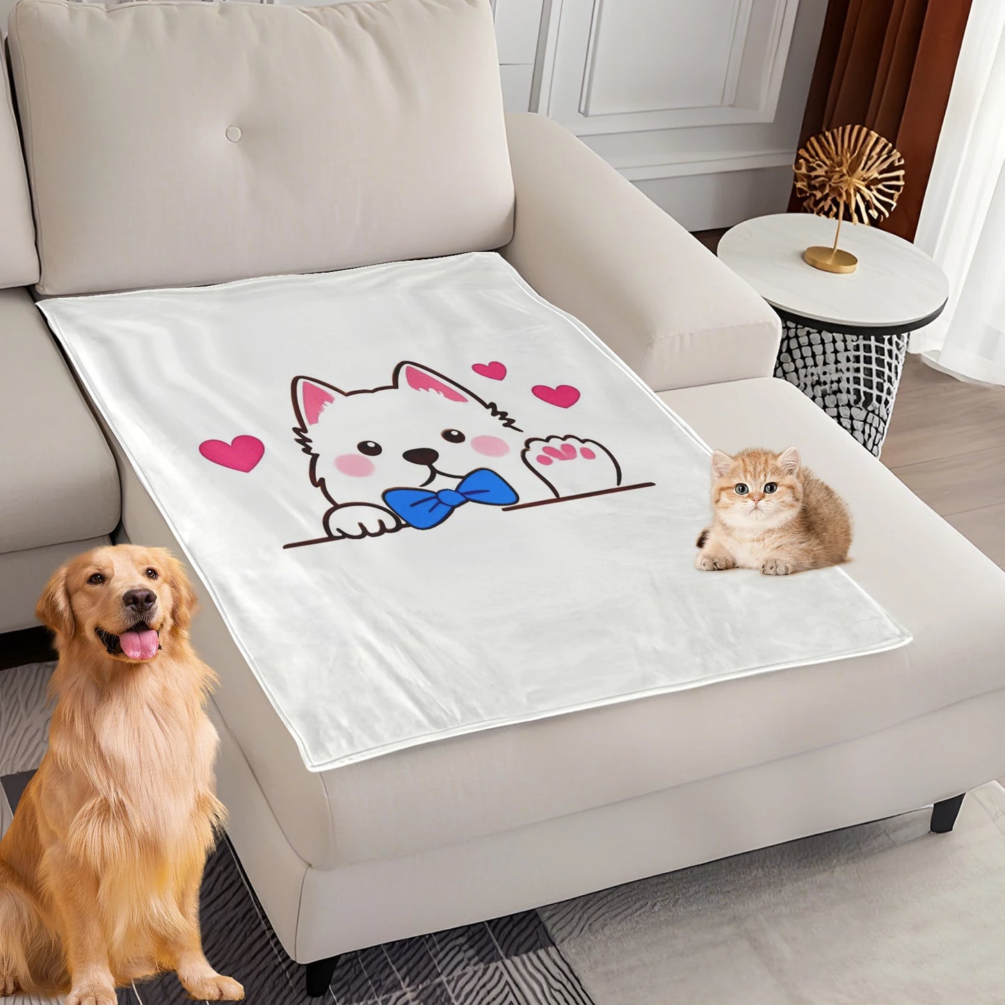 Dog Bed Mat Blanket Soft Fluffy Pet Blanket Dog Pattern