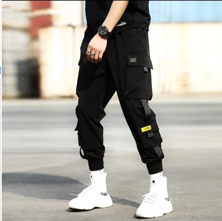 Men Streetwear Cargo Jogger Pants With Multi Pockets Casual Loose Fit