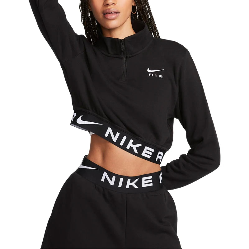 Nike Women's Loose Short Half Zip Sweatshirt FB8068 010
