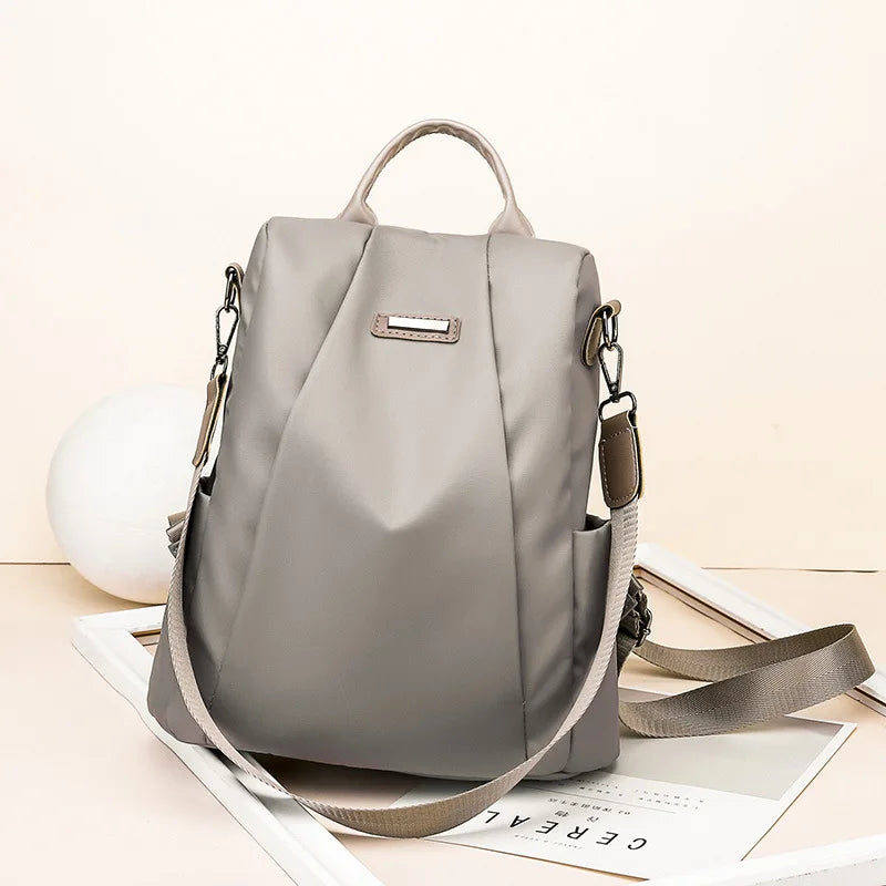 Anti Theft Womens Backpack 2024 Korean Style Nylon Canvas Oxford Bag