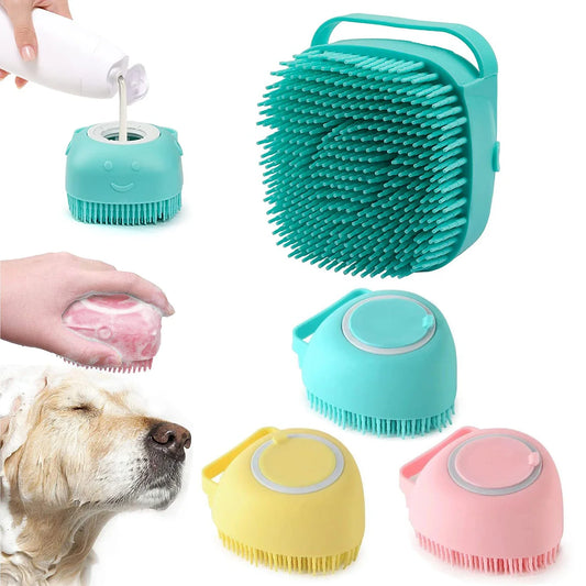 Pet Dog Bath Massage Brush Comb Bathroom Shower Grooming Shampoo Dispenser Cleaning Gloves Multibrush for Dogs Cats
