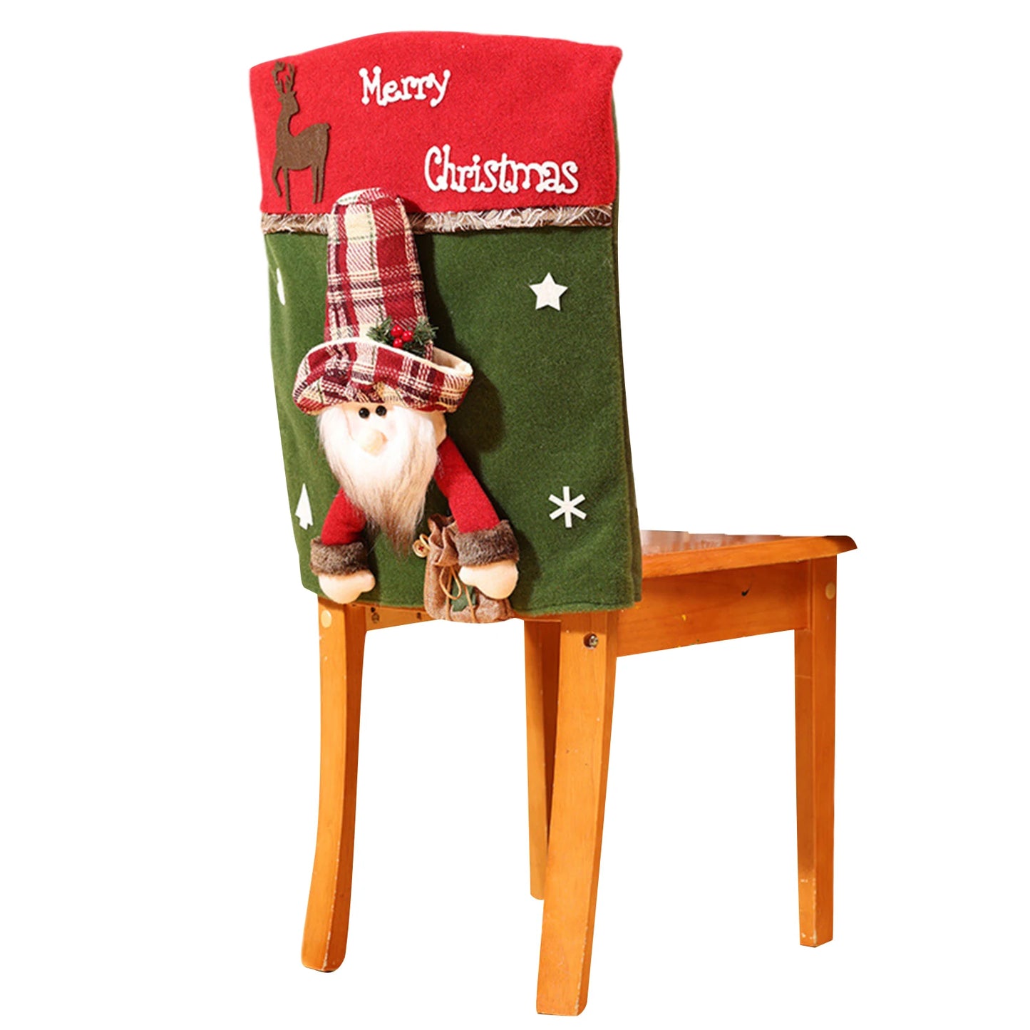 46x54cm Christmas Chair Cover Santa Snowman Elk Slipcover