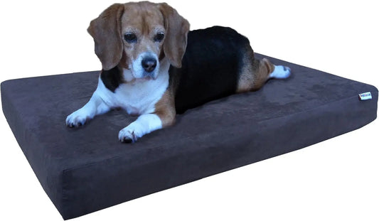 The Waterproof Orthopedic Cool Memory Foam Dog Bed you've described is designed to provide large dogs with exceptional comfort and support. Its features, including a washable suede cover, extra pet bed case, and waterproof co