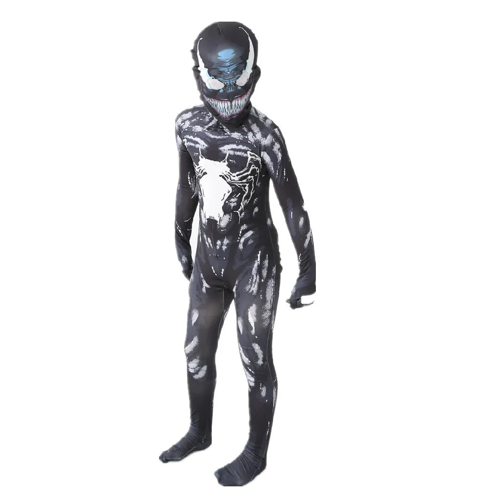 Halloween Cosplay Costume Skeleton Bone Clothes Superhero Jumpsuit Children's and Adult Spiderman Cosplay costume Jumpsuit Gift